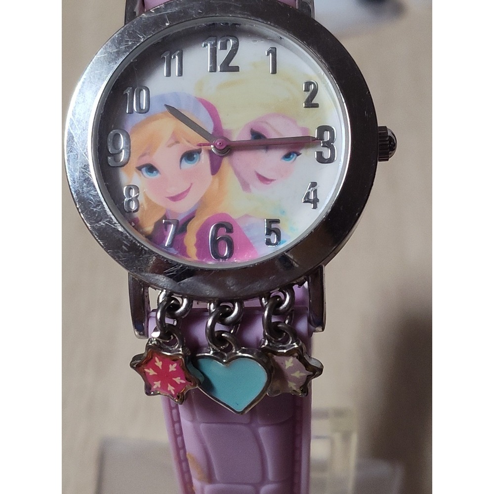 Disney Princesses Anna & Elsa‎ Watch Analog Japanese Quartz Movement Purple Band